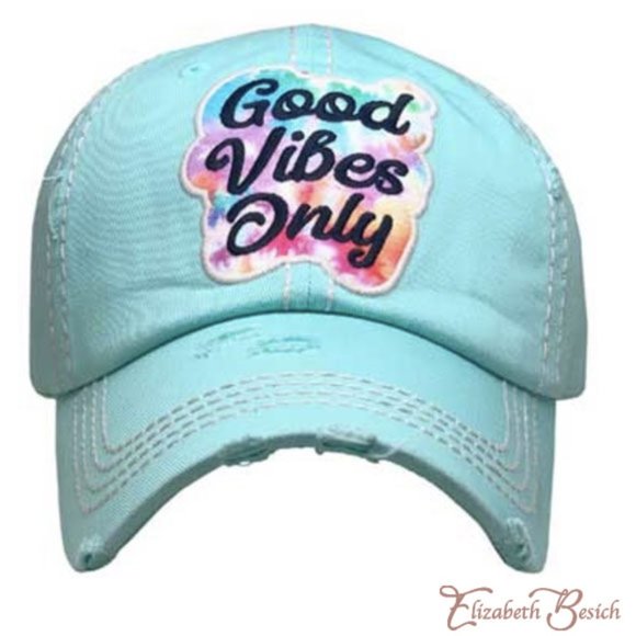Accessories - 🖤 Light Blue Good Vibes Only Ball Cap
